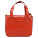 CELINE Hand Bag Leather 2way Orange Gold Auth ka6317A-13