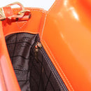 CELINE Hand Bag Leather 2way Orange Gold Auth ka6317A-21