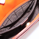 CELINE Hand Bag Leather 2way Orange Gold Auth ka6317A-22