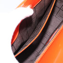 CELINE Hand Bag Leather 2way Orange Gold Auth ka6317A-23