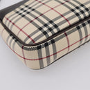 BURBERRY Nova Check Shoulder Bag Canvas Beige Silver Auth ka6319A-14