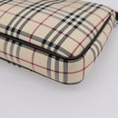 BURBERRY Nova Check Shoulder Bag Canvas Beige Silver Auth ka6319A-15