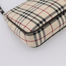 BURBERRY Nova Check Shoulder Bag Canvas Beige Silver Auth ka6319A-16