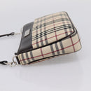 BURBERRY Nova Check Shoulder Bag Canvas Beige Silver Auth ka6319A-3