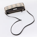 BURBERRY Nova Check Shoulder Bag Canvas Beige Silver Auth ka6319A-7