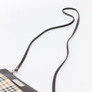 BURBERRY Nova Check Shoulder Bag Canvas Beige Silver Auth ka6319A-8