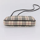 BURBERRY Nova Check Shoulder Bag Canvas Beige Silver Auth ka6319A-5