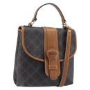 BALLY Hand Bag PVC 2way Black Gold Auth ka6321-1