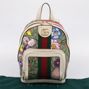 GUCCI Ophdia GG Web Sherry Line Flora Backpack PVC Beige 547965 Auth ka6322V-28