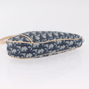 Christian Dior Trotter Canvas Saddle Pouch PVC Blue Silver Auth ka6323V-5