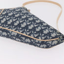 Christian Dior Trotter Canvas Saddle Pouch PVC Blue Silver Auth ka6323V-15