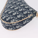 Christian Dior Trotter Canvas Saddle Pouch PVC Blue Silver Auth ka6323V-17