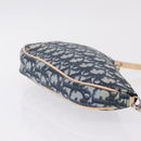 Christian Dior Trotter Canvas Saddle Pouch PVC Blue Silver Auth ka6323V-3