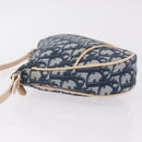 Christian Dior Trotter Canvas Saddle Pouch PVC Blue Silver Auth ka6323V-4