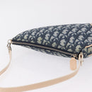 Christian Dior Trotter Canvas Saddle Pouch PVC Blue Silver Auth ka6323V-6
