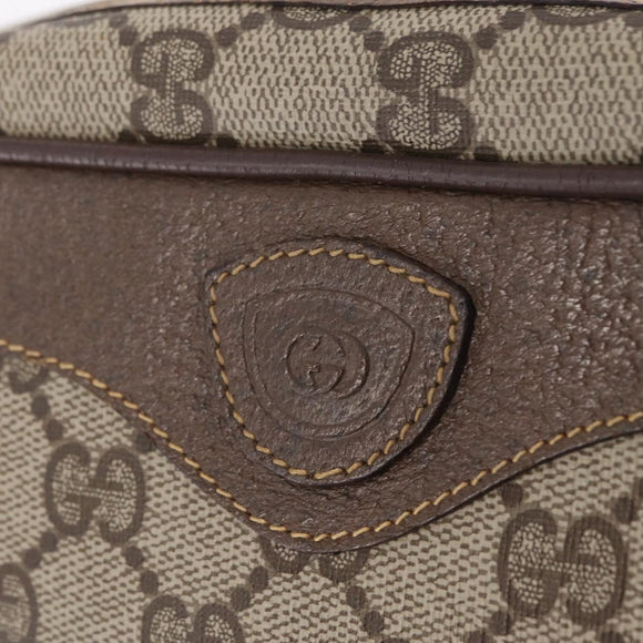 GUCCI GG Supreme Clutch Bag PVC Beige Gold 014 89 0100 Auth ka6324