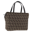 FENDI Zucchino Canvas Hand Bag Brown 8BN105 Auth ka6325-1