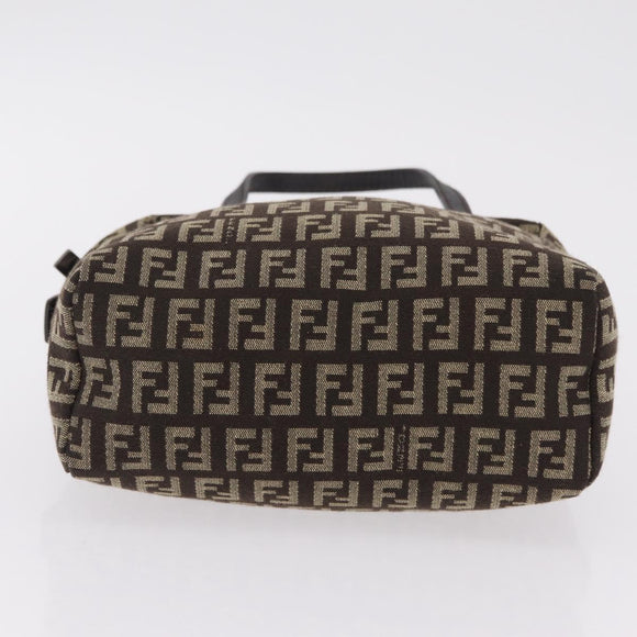 FENDI Zucchino Canvas Hand Bag Brown 8BN105 Auth ka6325