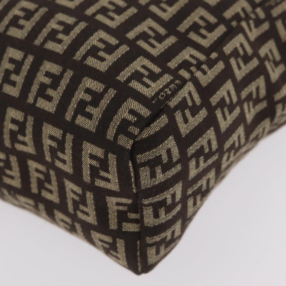 FENDI Zucchino Canvas Hand Bag Brown 8BN105 Auth ka6325