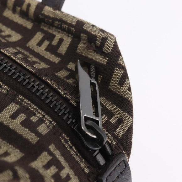 FENDI Zucchino Canvas Hand Bag Brown 8BN105 Auth ka6325
