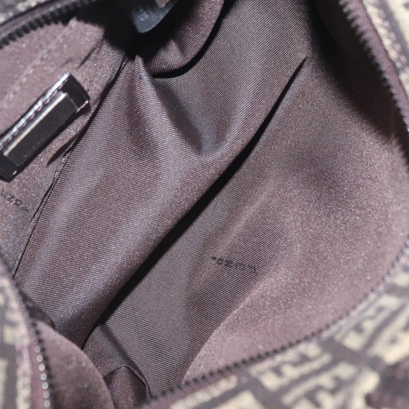 FENDI Zucchino Canvas Hand Bag Brown 8BN105 Auth ka6325