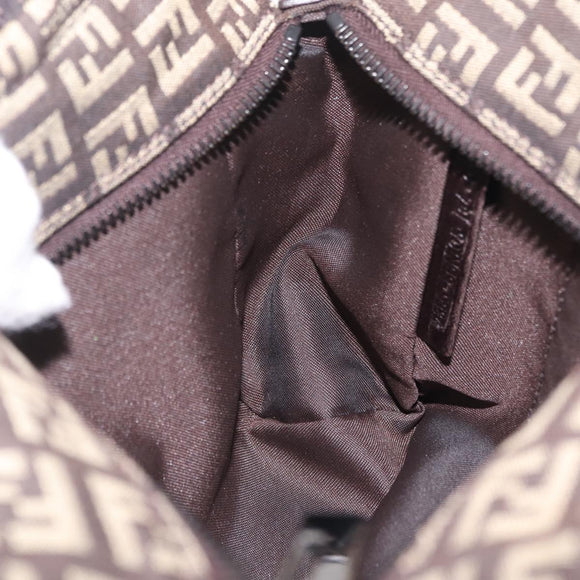 FENDI Zucchino Canvas Hand Bag Brown 8BN105 Auth ka6325