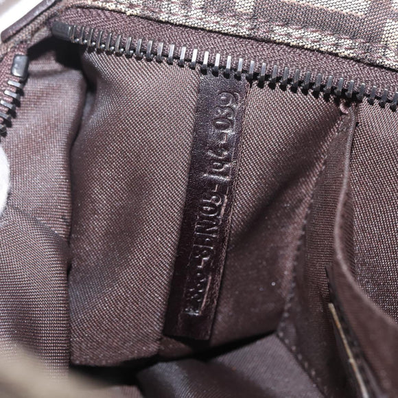 FENDI Zucchino Canvas Hand Bag Brown 8BN105 Auth ka6325