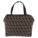 FENDI Zucchino Canvas Hand Bag Brown 8BN105 Auth ka6325-2