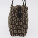 FENDI Zucchino Canvas Hand Bag Brown 8BN105 Auth ka6325-3
