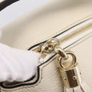 GUCCI Soho Shoulder Bag Leather 2way White Gold 408825 Auth ka6326V-17