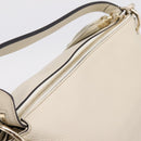 GUCCI Soho Shoulder Bag Leather 2way White Gold 408825 Auth ka6326V-6