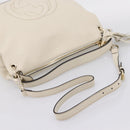 GUCCI Soho Shoulder Bag Leather 2way White Gold 408825 Auth ka6326V-9