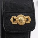 Gianni Versace Cigarette Case Leather Black Gold Auth ka6329-17