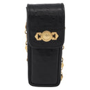 Gianni Versace Cigarette Case Leather Black Gold Auth ka6329-13