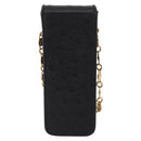 Gianni Versace Cigarette Case Leather Black Gold Auth ka6329-2