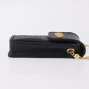 Gianni Versace Cigarette Case Leather Black Gold Auth ka6329-3
