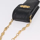 Gianni Versace Cigarette Case Leather Black Gold Auth ka6329-6