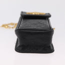 Gianni Versace Cigarette Case Leather Black Gold Auth ka6329-5