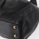 Salvatore Ferragamo Gancini Shoulder Bag Leather Black Gold Auth ka633-15