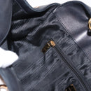 Salvatore Ferragamo Gancini Shoulder Bag Leather Black Gold Auth ka633-22