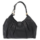 Salvatore Ferragamo Gancini Shoulder Bag Leather Black Gold Auth ka633-2