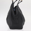 Salvatore Ferragamo Gancini Shoulder Bag Leather Black Gold Auth ka633-4