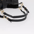 Salvatore Ferragamo Gancini Shoulder Bag Leather Black Gold Auth ka633-8