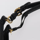 Salvatore Ferragamo Gancini Shoulder Bag Leather Black Gold Auth ka633-10