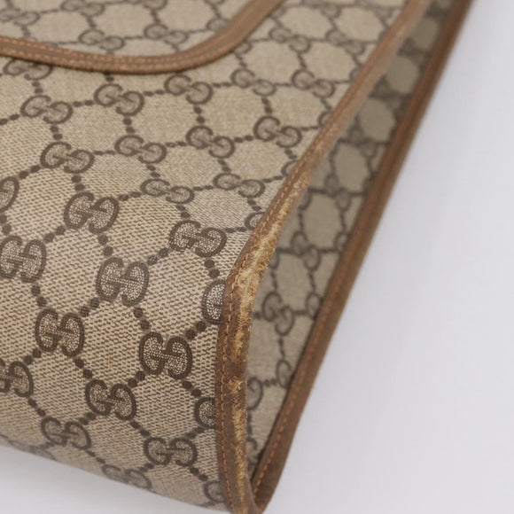 GUCCI GG Supreme Web Sherry Line Tote Bag PVC Beige Gold 89 02 092 Auth ka6331