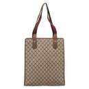 GUCCI GG Supreme Web Sherry Line Tote Bag PVC Beige Gold 89 02 092 Auth ka6331-3