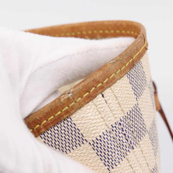 LOUIS VUITTON Damier Azur Neverfull MM Tote Bag N51107 LV Auth ka6333