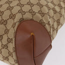 GUCCI GG Canvas Web Sherry Line Shoulder Bag Beige Silver 308930 Auth ka6334-18