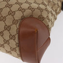 GUCCI GG Canvas Web Sherry Line Shoulder Bag Beige Silver 308930 Auth ka6334-20