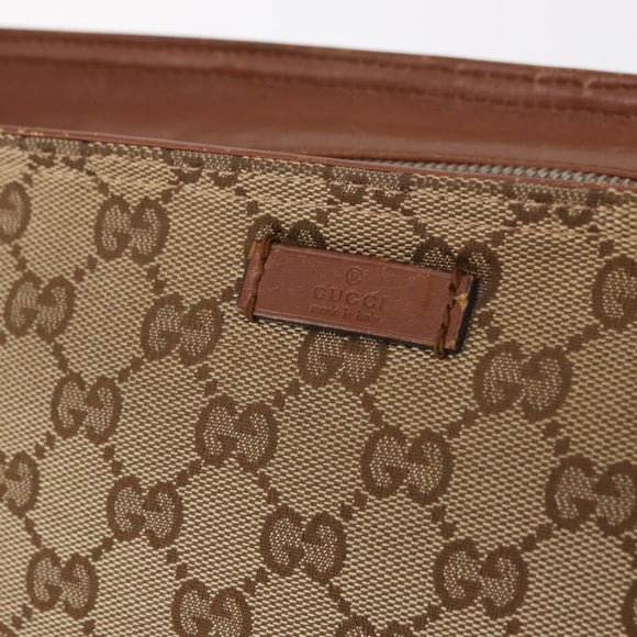 GUCCI GG Canvas Web Sherry Line Shoulder Bag Beige Silver 308930 Auth ka6334